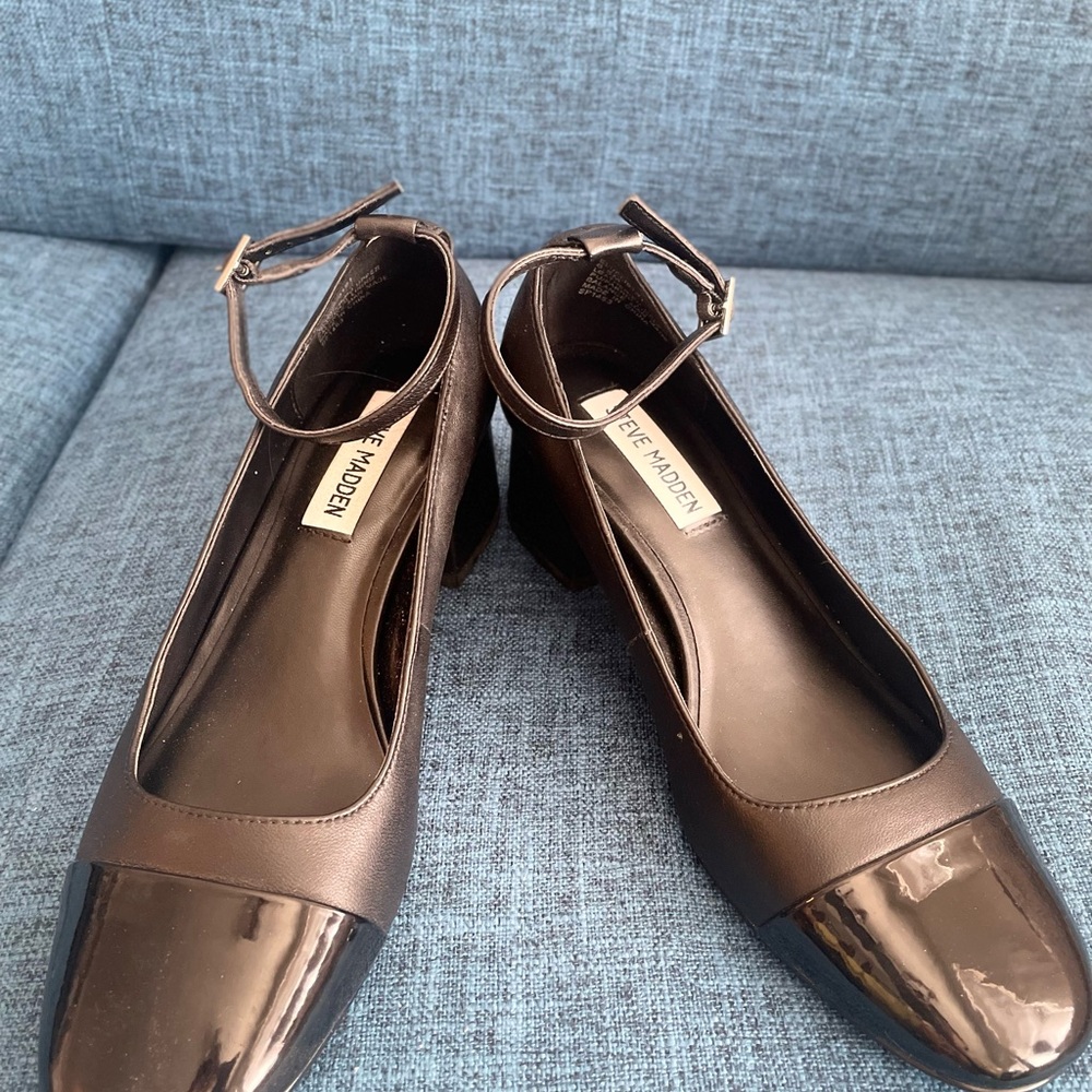 Steve Madden Dark Brown Heels with Ankle Strap